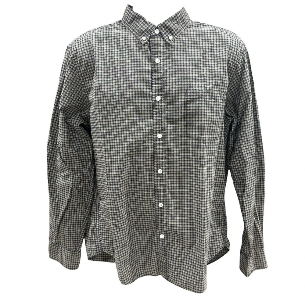J.Crew Shirt Mens XL Brown Plaid Button Down Long Sleeve Soft‎ Slim Fit